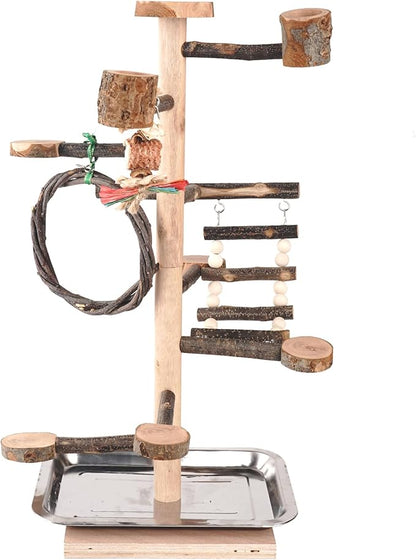 HOSUKKO Bird Playground Parrots Play Stand Wood Perches Stand, Bird Gym Playpen by HOSUKKO