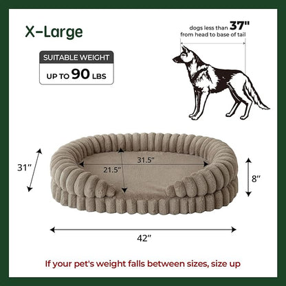 BALANCE Calming Dog Bed for Extra Large Dogs, 42 Inches Oval Washable XL Pet Bed - Image 5