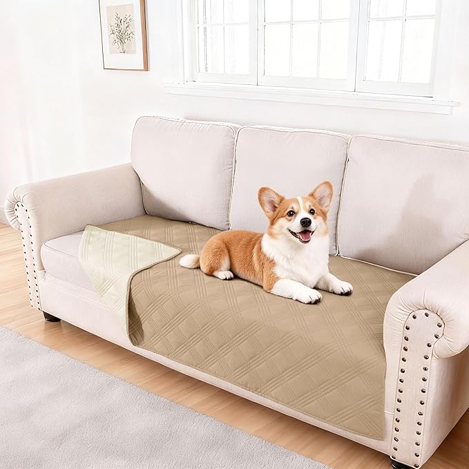 hyha Waterproof Dog Blanket, Reversible Pet Bed Blanket, Soft Sofa Couch Cover by hyha
