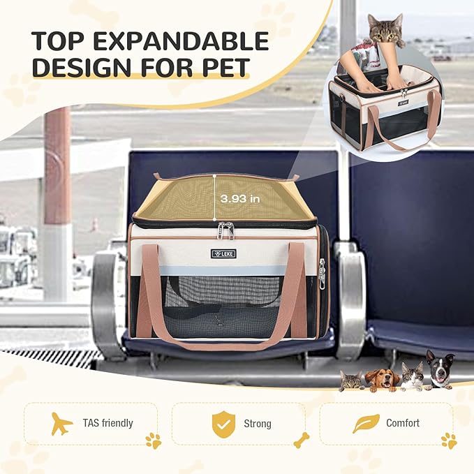 Lekereise Top-Expandable Pet Carrier 17x11x9.5 Inch Alaska Hawaiian Airline - Image 5