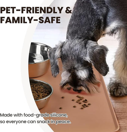 VIVAGLORY Dog Food Mat Flexmat Dog Bowl Mat, Placemat Food Tray - Image 3