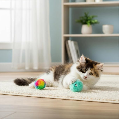 SmartyKat Fuzzy Friends Plush Catnip Ball Cat Toys - Image 7