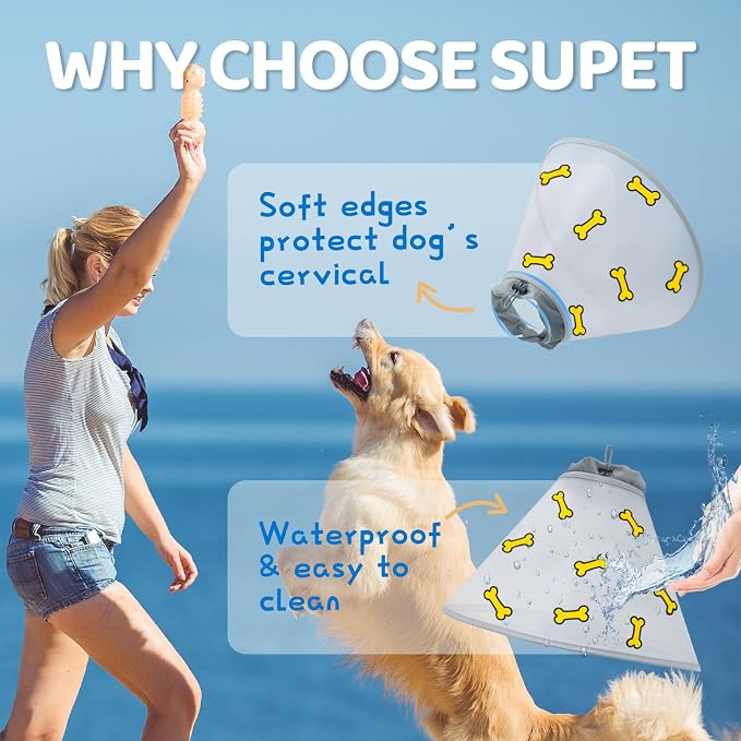 Supet Dog Cone Collar After Surgery to Stop Licking: Adjustable Recovery - Image 2