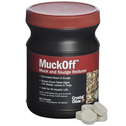 CrystalClear MuckOff, Natural Pond Muck Treatment, Water Garden, Fountain & by CrystalClear