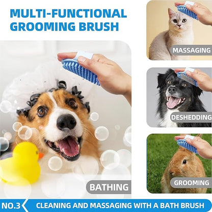 Bath Grooming Kit with Hair Brush, Towel & Scrubber Gloves - Image 4
