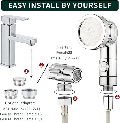 ZCONIEY Sink Faucet Sprayer Attachment Hair Pet Rinser Showerhead - Image 6