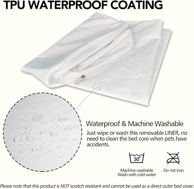 Waterproof Dog Bed Liner, Washable Replacement Cover Reusable Pet Pee Water - Image 3