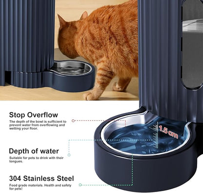 Gardner Pet Automatic Gravity Cat Food Feeder and Water Dispenser Stainless - Image 5