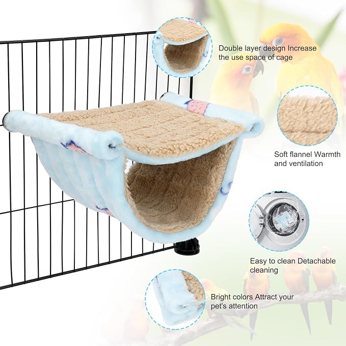 BWOGUE Winter Warm Bird Nest Bed Hanging Hammock Snuggle Hut Parrot House Tent - Image 4