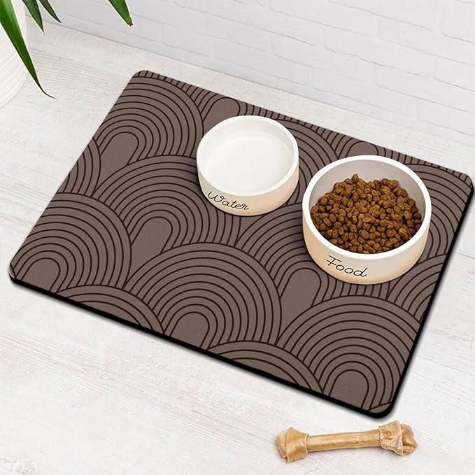 Dog Food Mats for Floors Absorbent, Pet Cat Food Mat by Ayiashiab