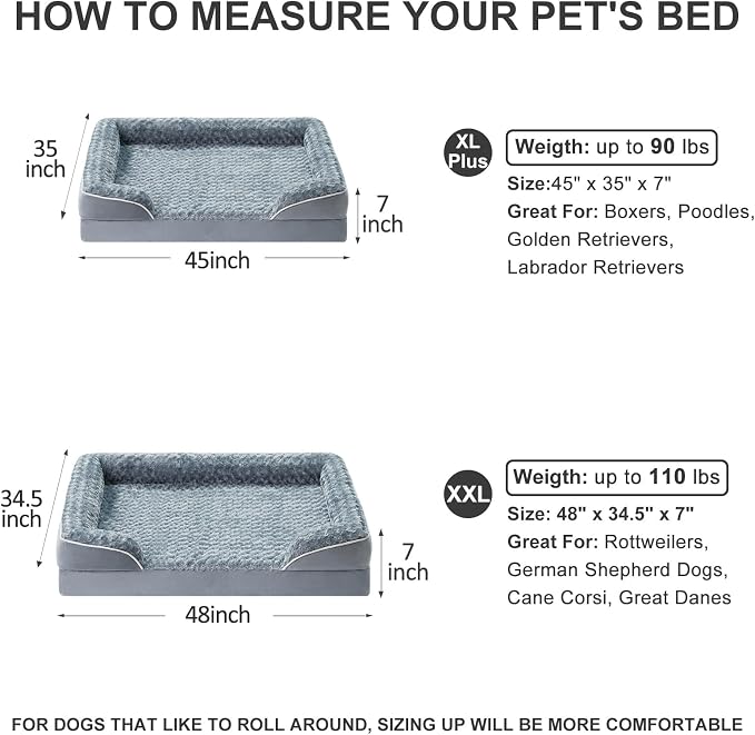 WNPETHOME Dog Beds for Large Sized Dogs, Washable Orthopedic Dog Couch Sofa Bed - Image 6