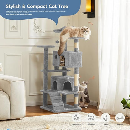 DUMOS 54-inch Indoor Cat Tree Tower –Multi-Level Pet House - Image 7