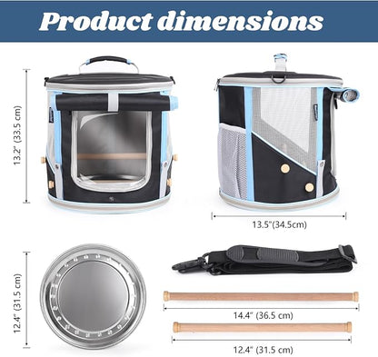 Small to Medium Bird Travel Carrier Cage, Portable Parrot Parakeet Cockatile - Image 2