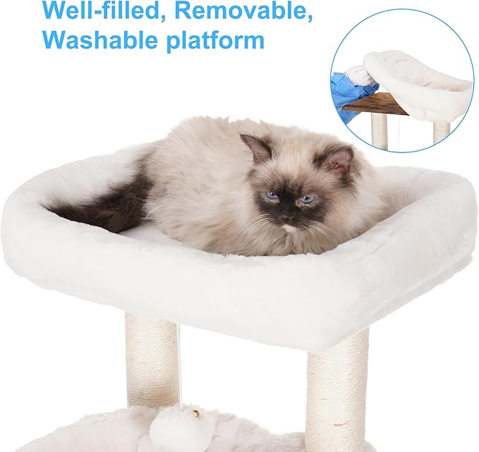 Hey-brother Cat Tree with Litter Box Enclosure, Modern Cat Tower - Image 4