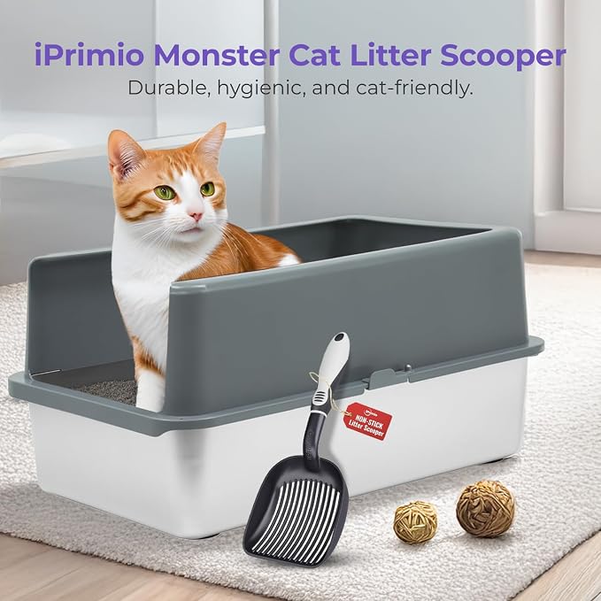 iPrimio Cat Litter Scoop Metal w/ Deep Shovel - Image 2