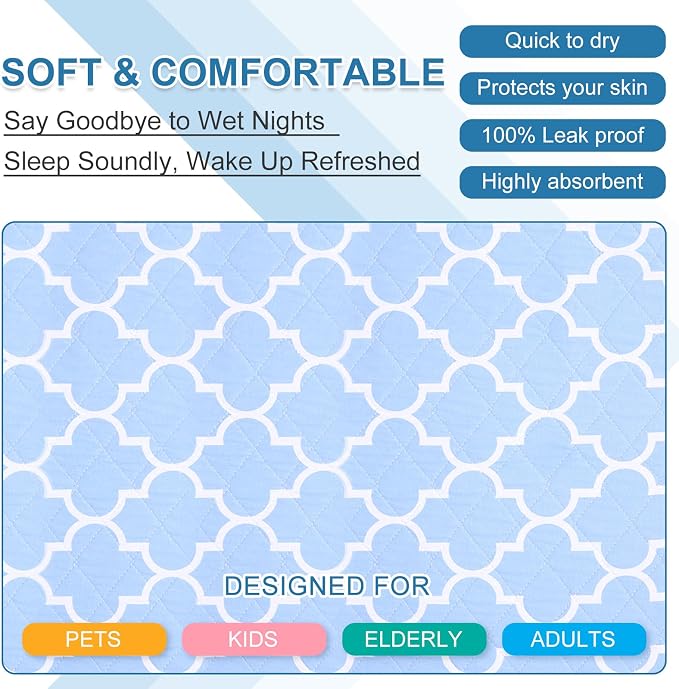 OUTCREATOR® Washable Bed Pads 34" x 56", Incontinence Mattress Protector - Image 5