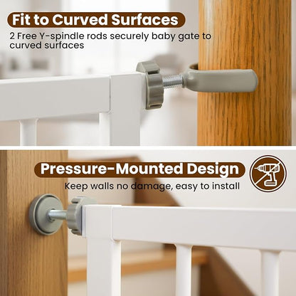 Baby Gate for Stairs, 29.7-40.6" Pressure Mounted Dog Gate, Auto Close Safety - Image 8