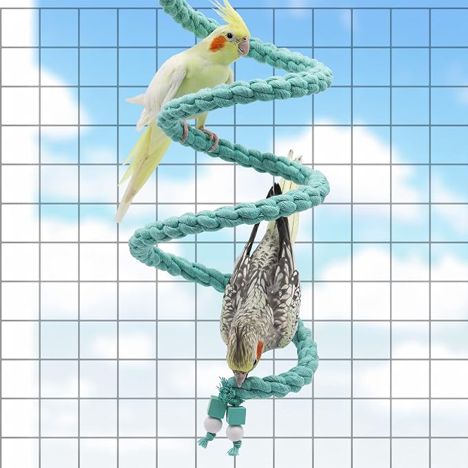 Dnoifne 78.7 Inches Bird Spiral Rope Perch, - Image 2