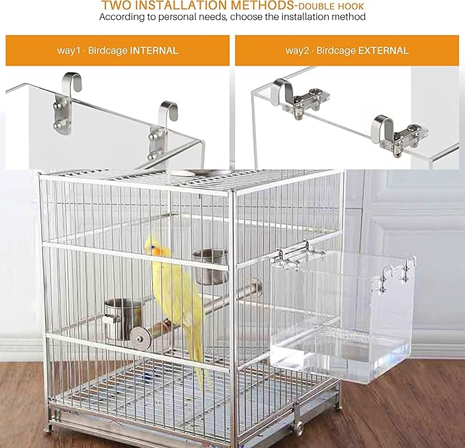 Hanging Bird Bath Cube Bird Bathtub Bath Shower Box Bowl Cage Accessory - Image 3