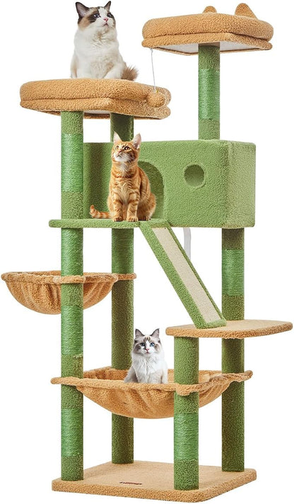 Taoqimiao Cactus Cat Tree, 57.5-Inch Cat Tower - Image 8