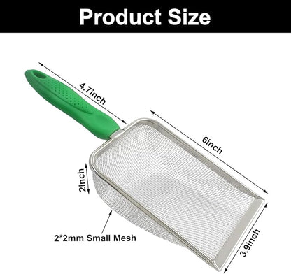 Murtenze Stainless Steel Cat Litter Scoop, Non-Stick Coated Metal Fine Sand - Image 3