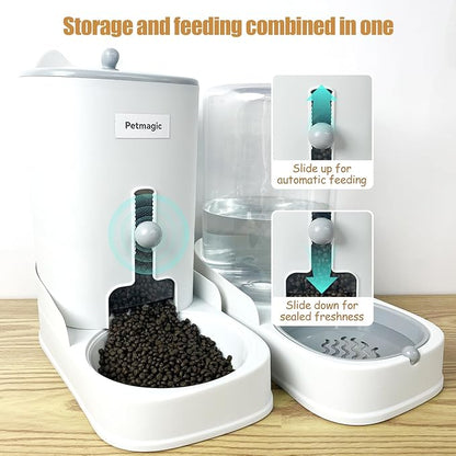 Gravity cat Feeder by Petmagic is a 3.6L Large-Capacity cat Food and Water Bowl - Image 6