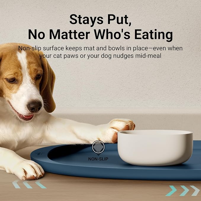 DownyPaws Dog Food Mats for Floors Waterproof, BPA Free Silicone Dog Bowl Mat - Image 7