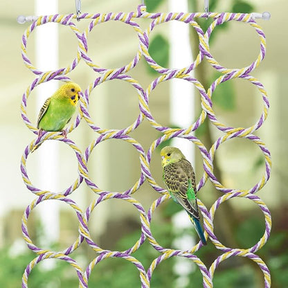 Wontee Bird Rope Climbing Ladder Parrot Hanging Swing Perch - Image 2