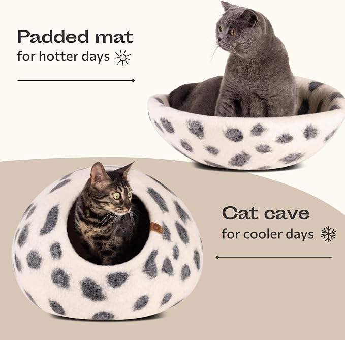 MEOWFIA Cat Cave – Premium Felt Cat Bed - Image 4