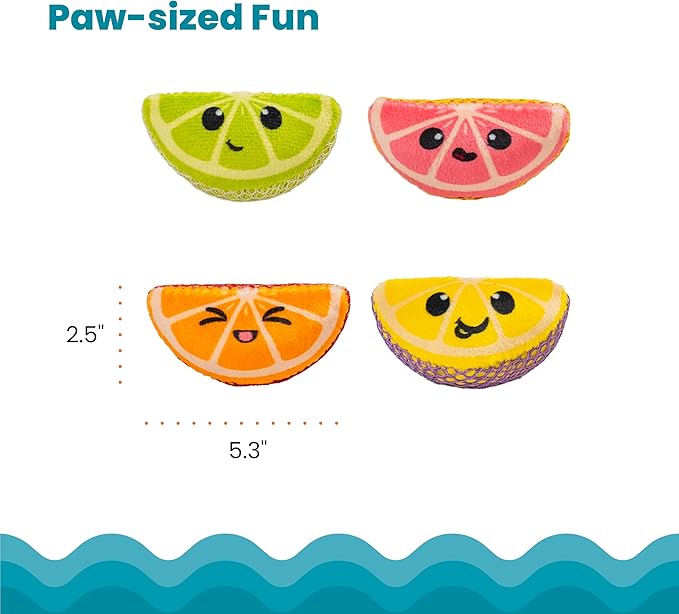 Catstages Dental Fruit Wedges 4 Pk, Soft and Textured Catnip Chew Toys That - Image 5
