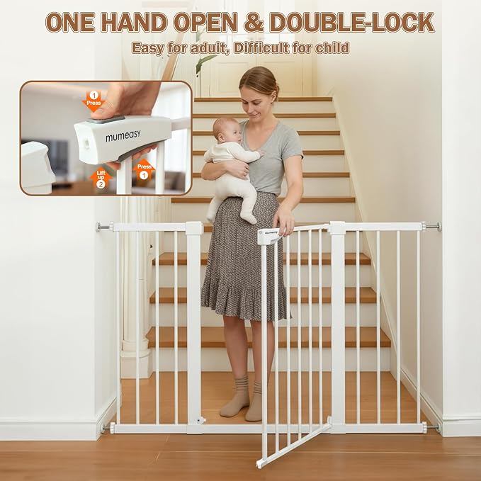 Mumeasy Baby Gate Extra Wide, 29.5"- 51.5" Pressure Mounted Dog Gate - Image 5