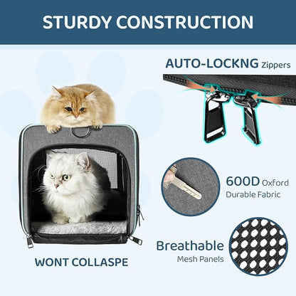 Cat Carrier American, Delta Airline Approved/Soft-Sided Pet Travel Bag - Image 7