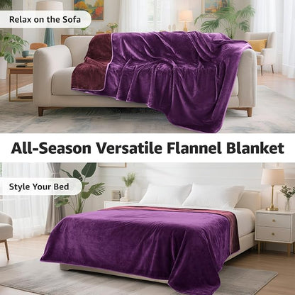 LOOBANI Waterproof Blanket for Bed: Reversible Soft Flannel Twin Bed Blanket - Image 8