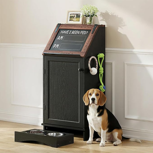 Flip-Top Dog Feeding Station, Dog Food Cabinet by Unknown