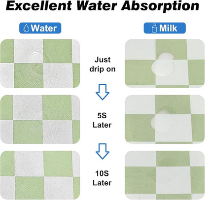Checkered Dog Food Mat, Absorbent Leak-Proof Pet Feeding Mat, Quick Dry Cat - Image 4