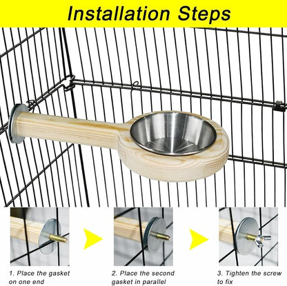 ASOCEA 2 Pack Bird Perch Feeding Cup, Bowls - Image 5