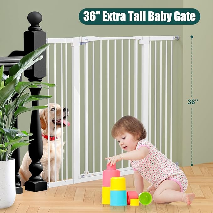 keny 36" Extra Tall Baby Gate for Stairs, 29.7-51.5" Adjustable Width Auto - Image 2