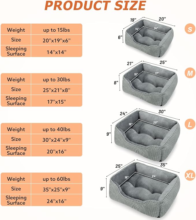 MIXJOY Large Dog Bed for Large Medium Small Dogs, Rectangle Washable Orthopedic - Image 5