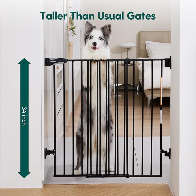 Babelio Baby Gate for Stairs & Doorways, 26-43" W 34" H Extra Tall| No Bottom - Image 2