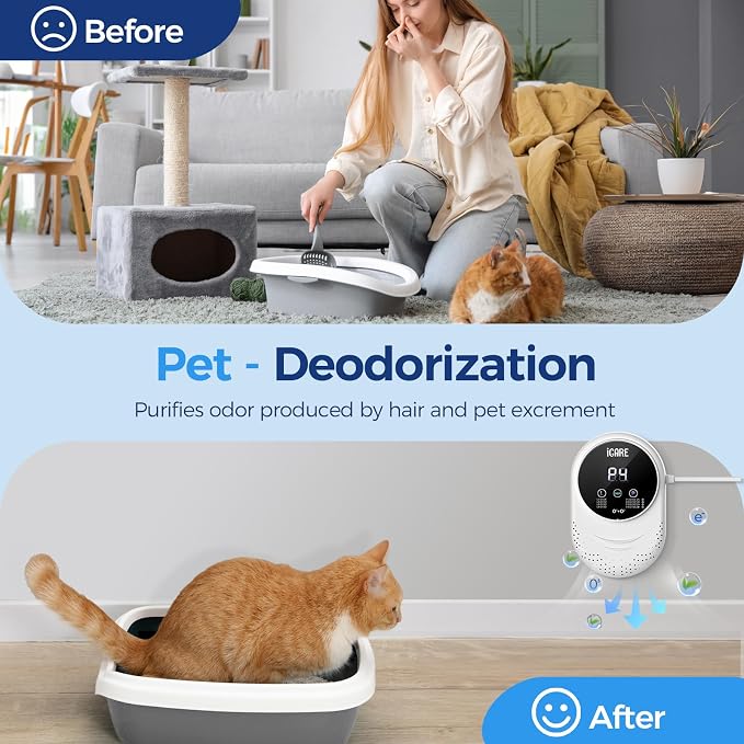 Ozone Odor Eliminator for Strong Odor 99% Cat Litter Deodorizer Pets Poof Odor - Image 6