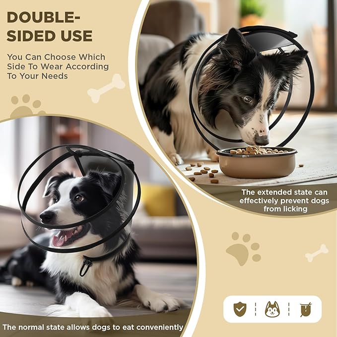 Dog Cone Collar for After Surgery, Transparent Dog Cones Alternative for Small - Image 5