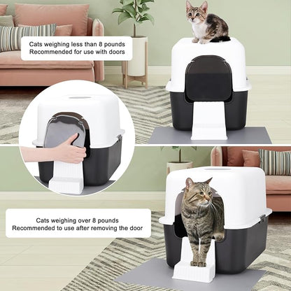 Sfozstra Cat Litter Box with Lid, Fully Enclosed Splash-Proof and Leak-Proof - Image 8