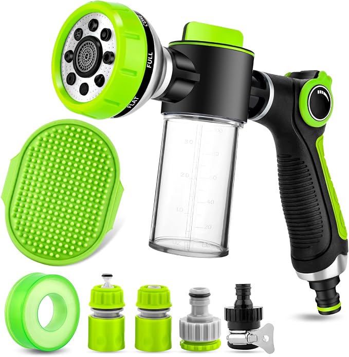 Dog Washing Hose Attachment, 8-in-1 Sprayer Mode Garden Hose Nozzle by YCCOKJJ
