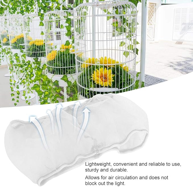 Alvinlite 2 Pieces Bird Cage Cover Seed Feather Catcher Birdcage Nylon Mesh Net - Image 5