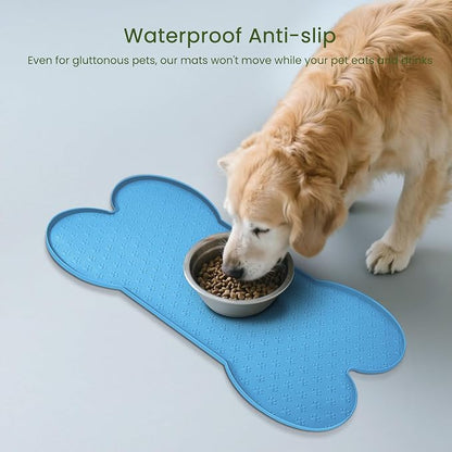 Dog Food Mat Anti-Slip Silicone Dog Bowl Mat Thicker Pet Placemat Waterproof - Image 3