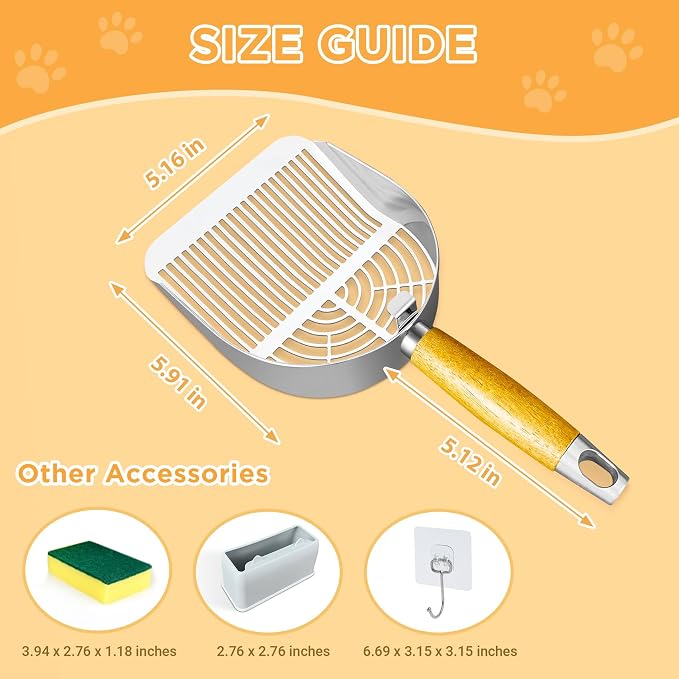 Cat Litter Scoop, Litter Scooper, Metal Cat Litter Scoop, Stainless Steel Cat - Image 2
