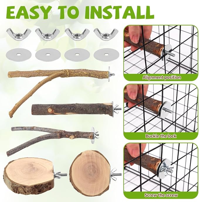 12PCS Natural Wood Bird Perches - Image 5
