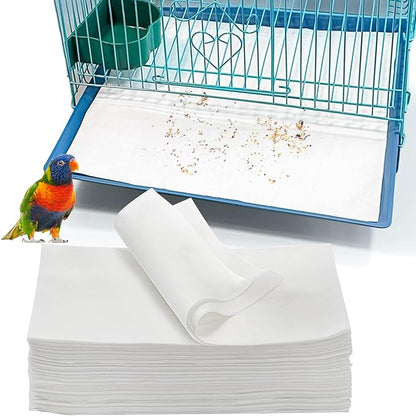 Okllen 200 Pcs Bird Cage Liners, 11x20 Inch Disposable Cage Paper Liners Pad by Okllen