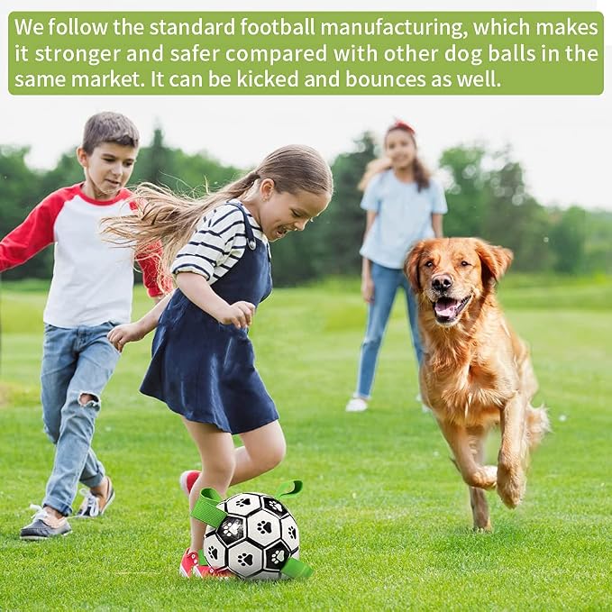 QDAN Large Dog Toys, 8 Inch Soccer Ball - Image 2