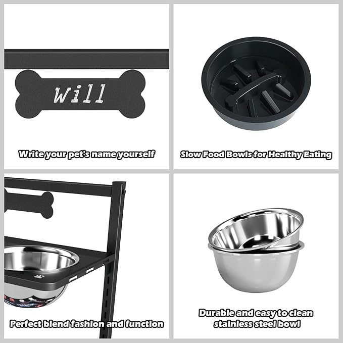 9 Height Adjustable Dog Bowl Stand - Image 5